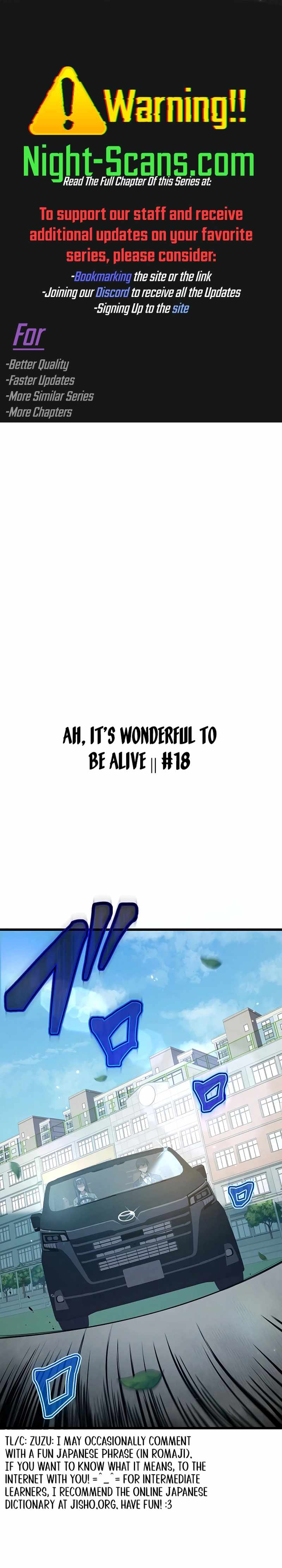 Ah, It's Wonderful To Be Alive Chapter 18 1